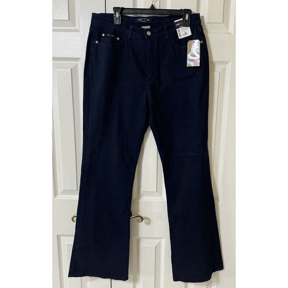 VTG NWT C’est Toi Women’s Flare Stretch Denim Jeans Western Heavy Duty‎ Usa- XL